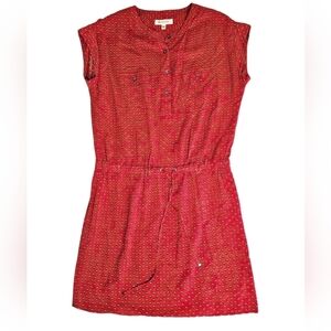 Vince Camuto Red Drawstring Shift Dress Small